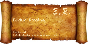 Budur Roxána névjegykártya