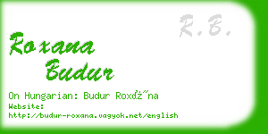 roxana budur business card